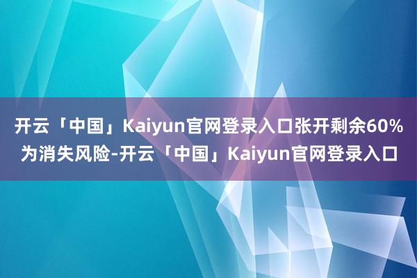 开云「中国」Kaiyun官网登录入口张开剩余60%为消失风险-开云「中国」Kaiyun官网登录入口