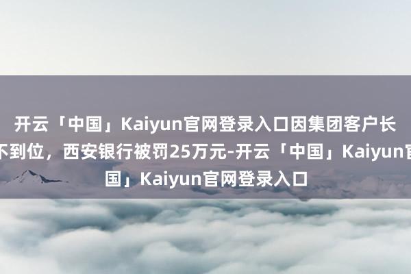 开云「中国」Kaiyun官网登录入口因集团客户长入授信扩充不到位,西安银行被罚25万元-开云「中国」Kaiyun官网登录入口