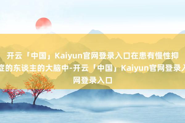 开云「中国」Kaiyun官网登录入口在患有慢性抑郁症的东谈主的大脑中-开云「中国」Kaiyun官网登录入口