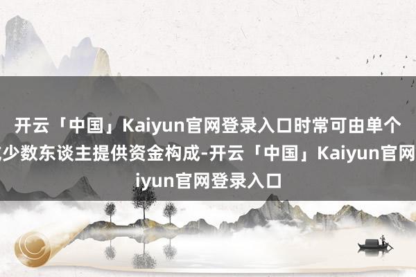 开云「中国」Kaiyun官网登录入口时常可由单个东谈主或少数东谈主提供资金构成-开云「中国」Kaiyun官网登录入口
