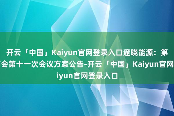 开云「中国」Kaiyun官网登录入口邃晓能源：第六届监事会第十一次会议方案公告-开云「中国」Kaiyun官网登录入口